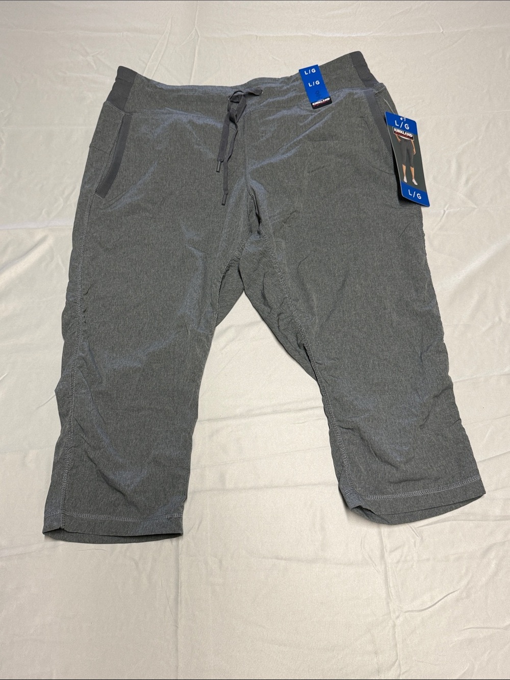 Kirkland Signature Dark Navy Ladies Active Capri Pants with Drawstring